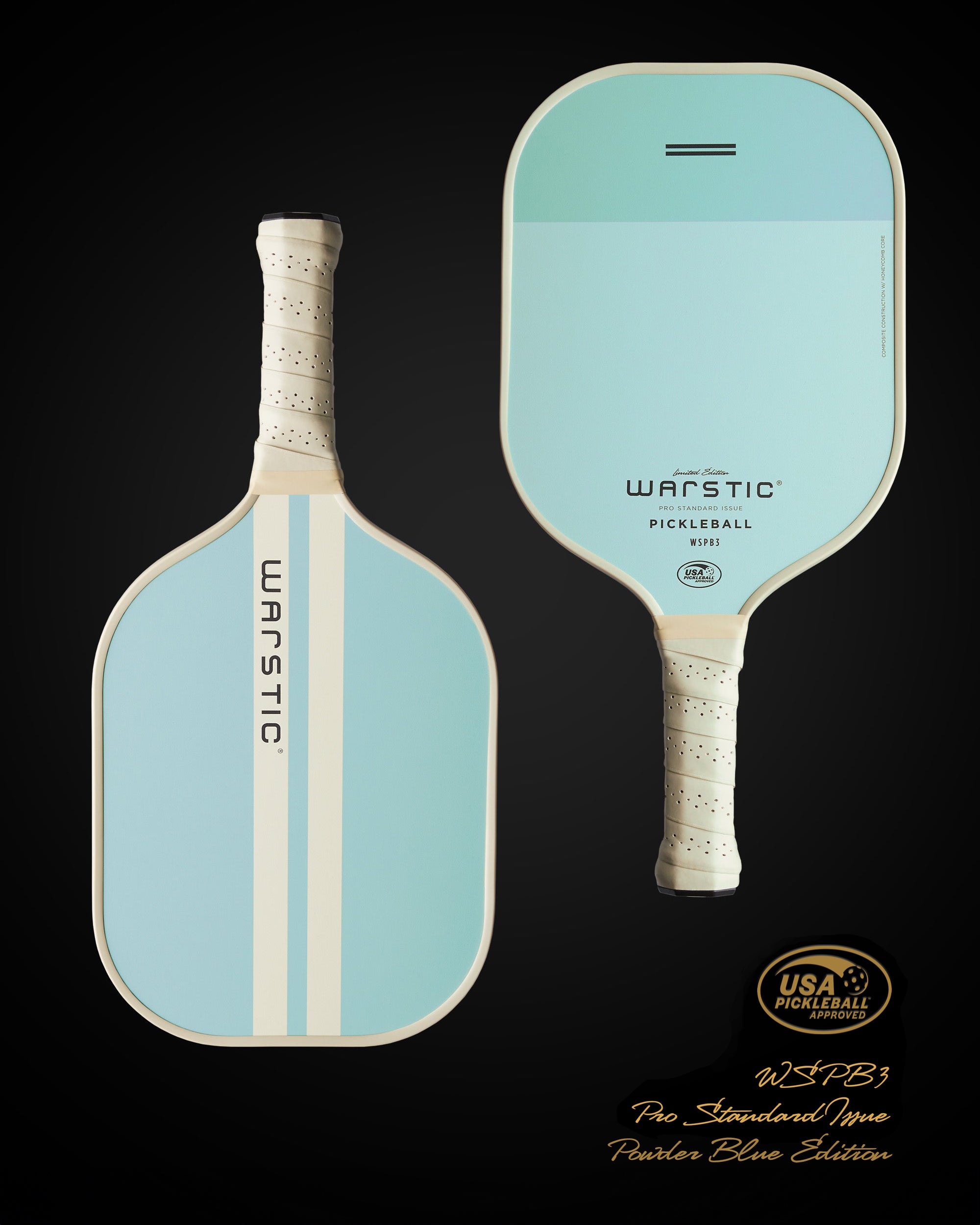 WSPB3 PRO STD ISSUE | STANDARD SHAPE | COMPOSITE SURFACE PICKLEBALL PADDLE - LTD ED POWDER BLUE
