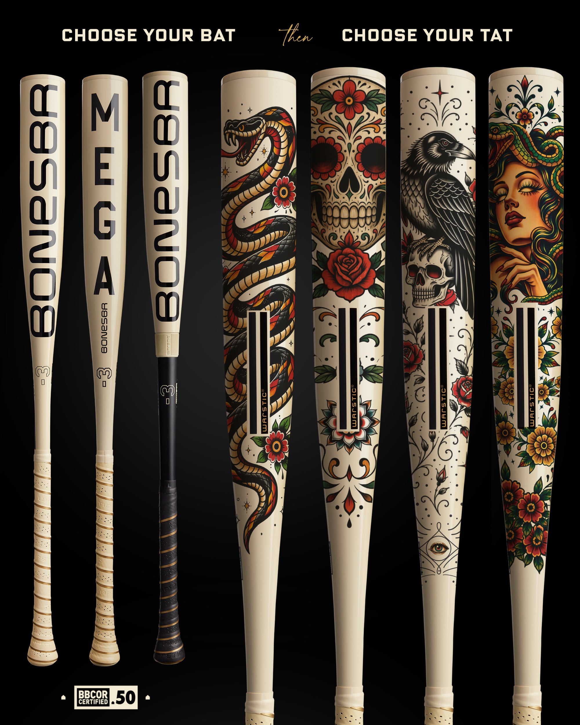 2026 BONESABER LINE BBCOR "AMERICANA INK" LIMITED EDITION BATS