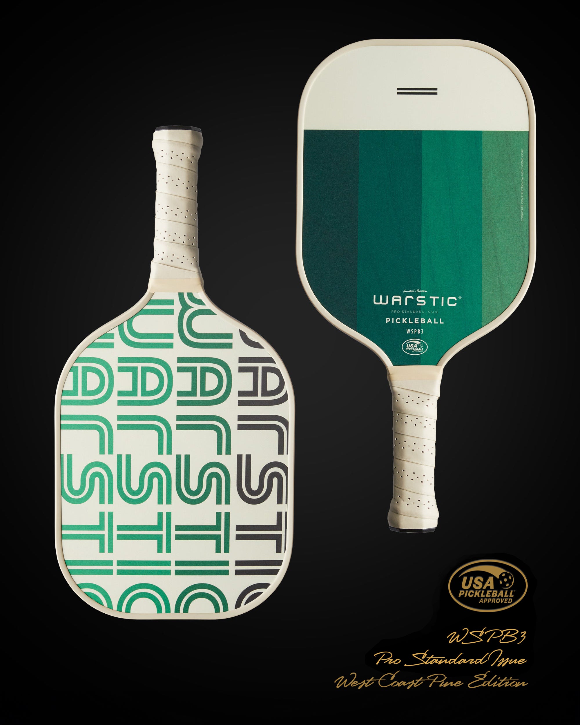 WSPB3 PRO STD ISSUE | STANDARD SHAPE | COMPOSITE SURFACE PICKLEBALL PADDLE | LTD ED WEST COAST PINE