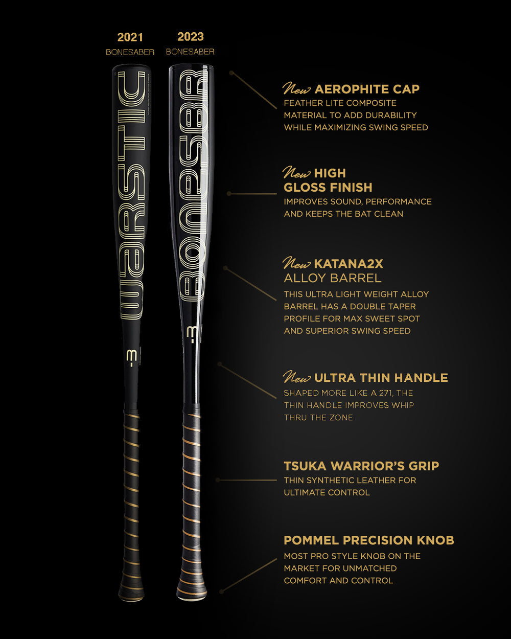 2024 BONESABER BLACK COBRA EDITION USSSA METAL BAT