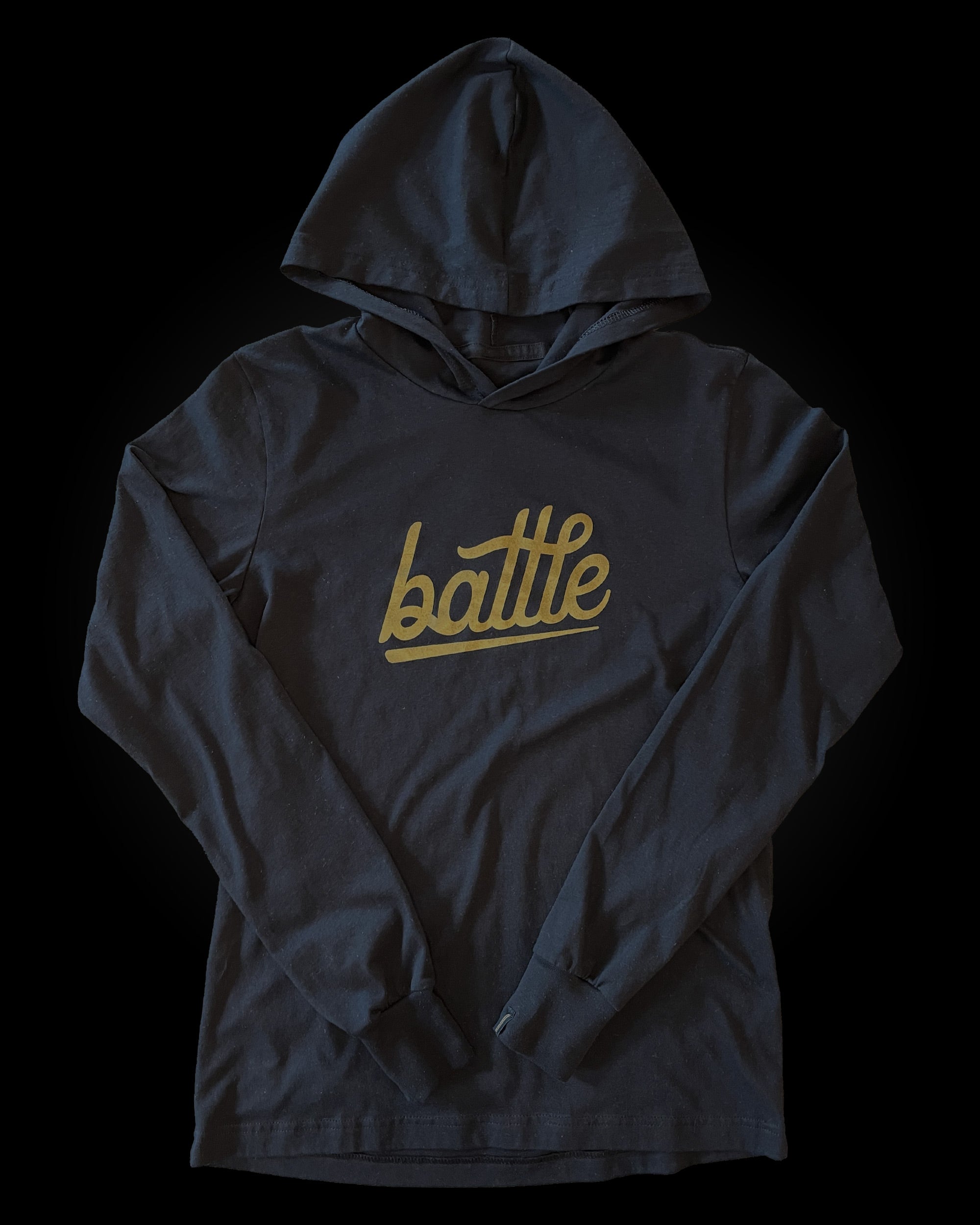 BATTLE LONG SLEEVE HOODIE TEE (BLACK)