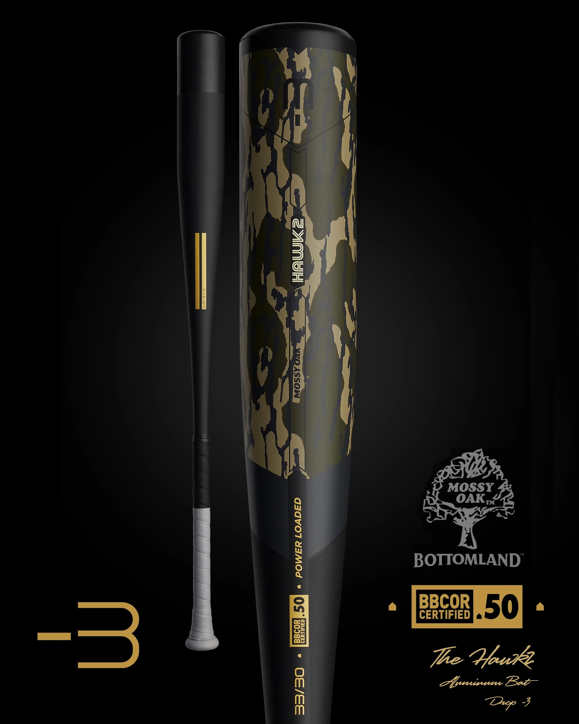 HAWK2 MOSSY OAK EDITION BBCOR METAL BASEBALL BAT