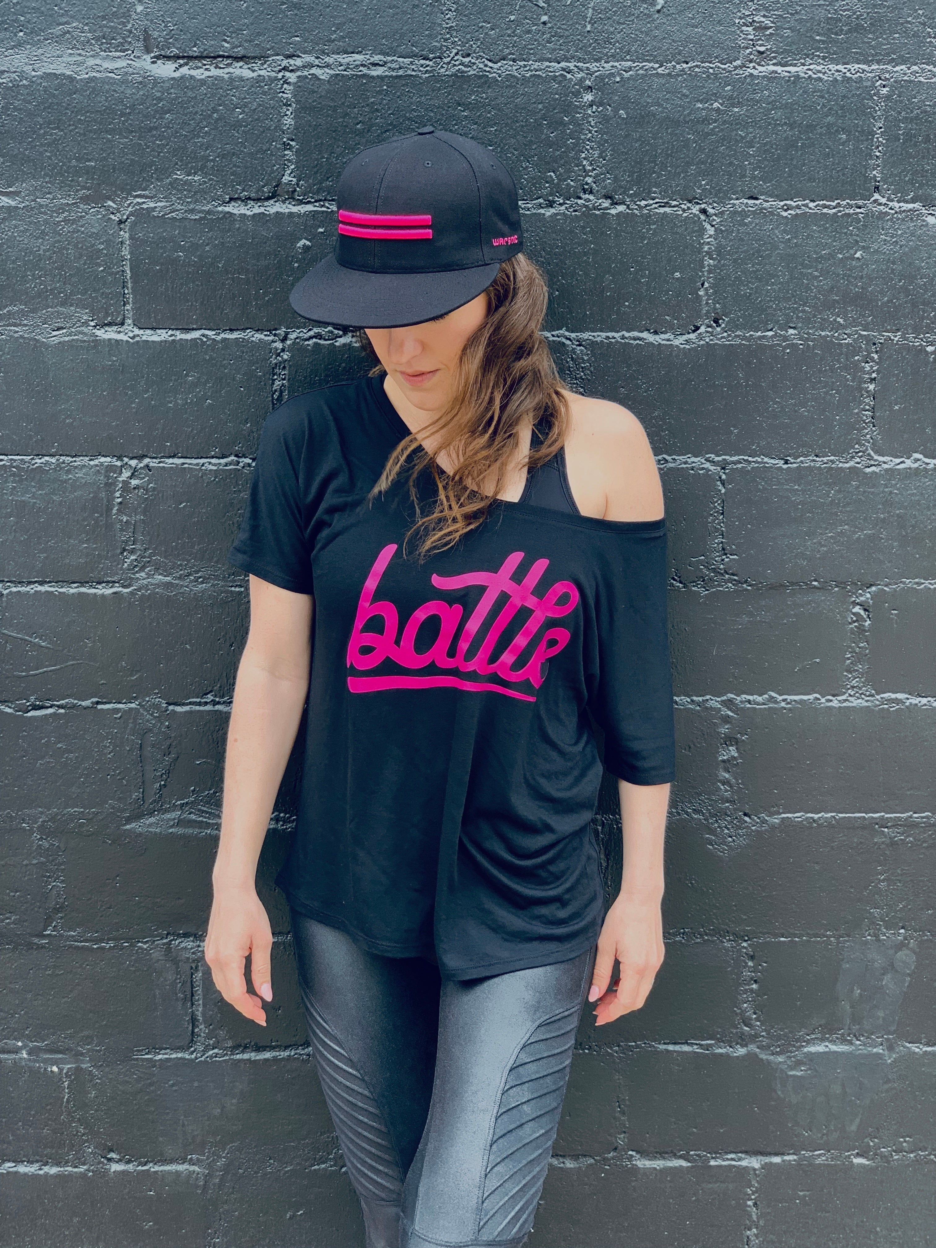 BATTLE WOMEN'S TEE (BLACK/PINK) *FINAL SALE*