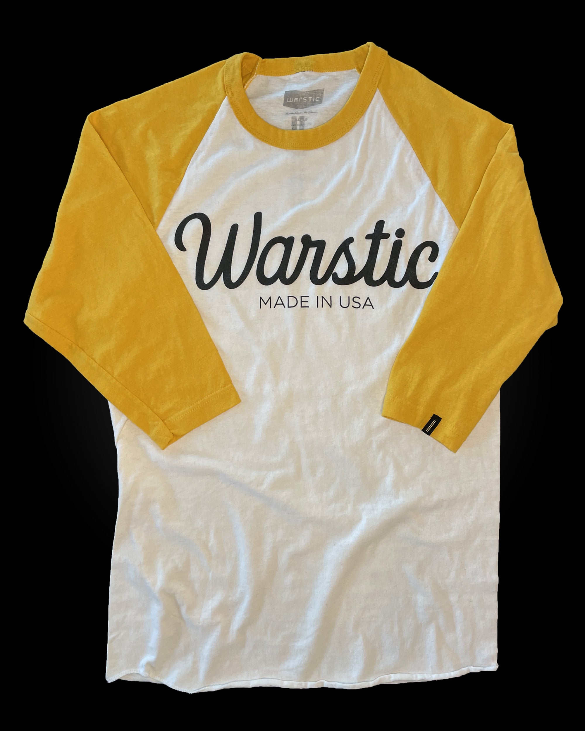 WARSTIC SCRIPT 3/4 SLEEVE JERSEY TEE (WHITE/YELLOW)