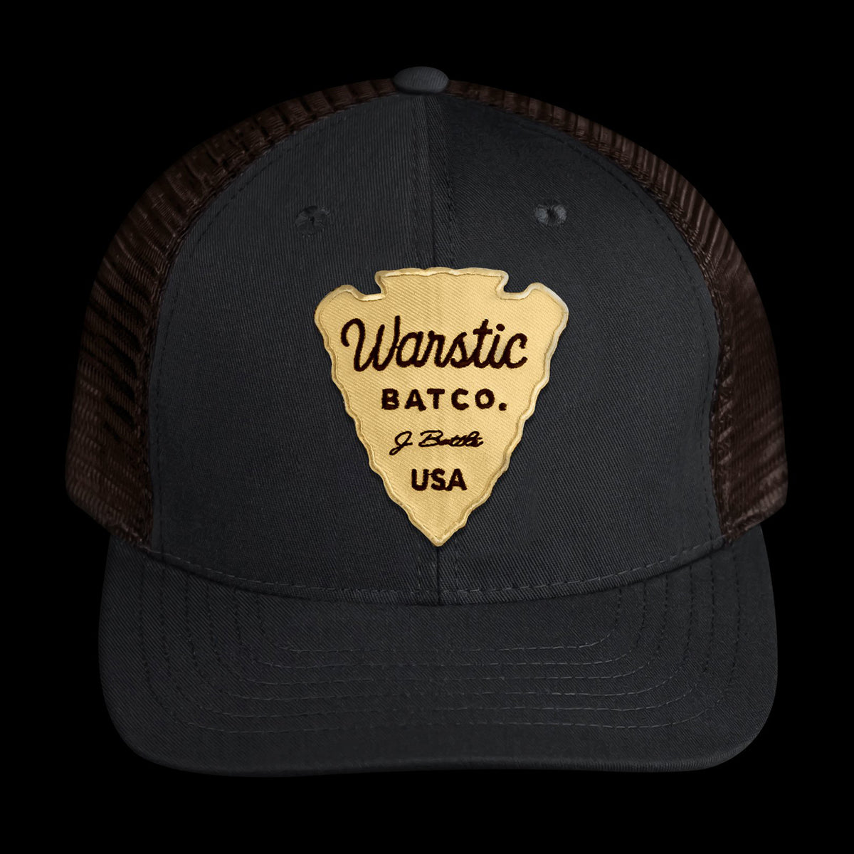 tobacco caps Warstic Off Season Arrowhead Baseball Lifestyle Hat (BLACK/TABACCO-SNAPBACK)