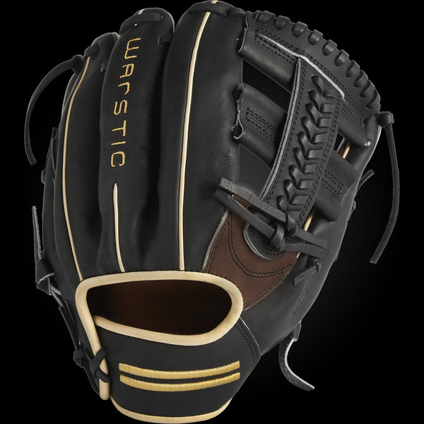 Black & Gold Butter Soft Baseball Leather Jacket (M) | HipHopCloset