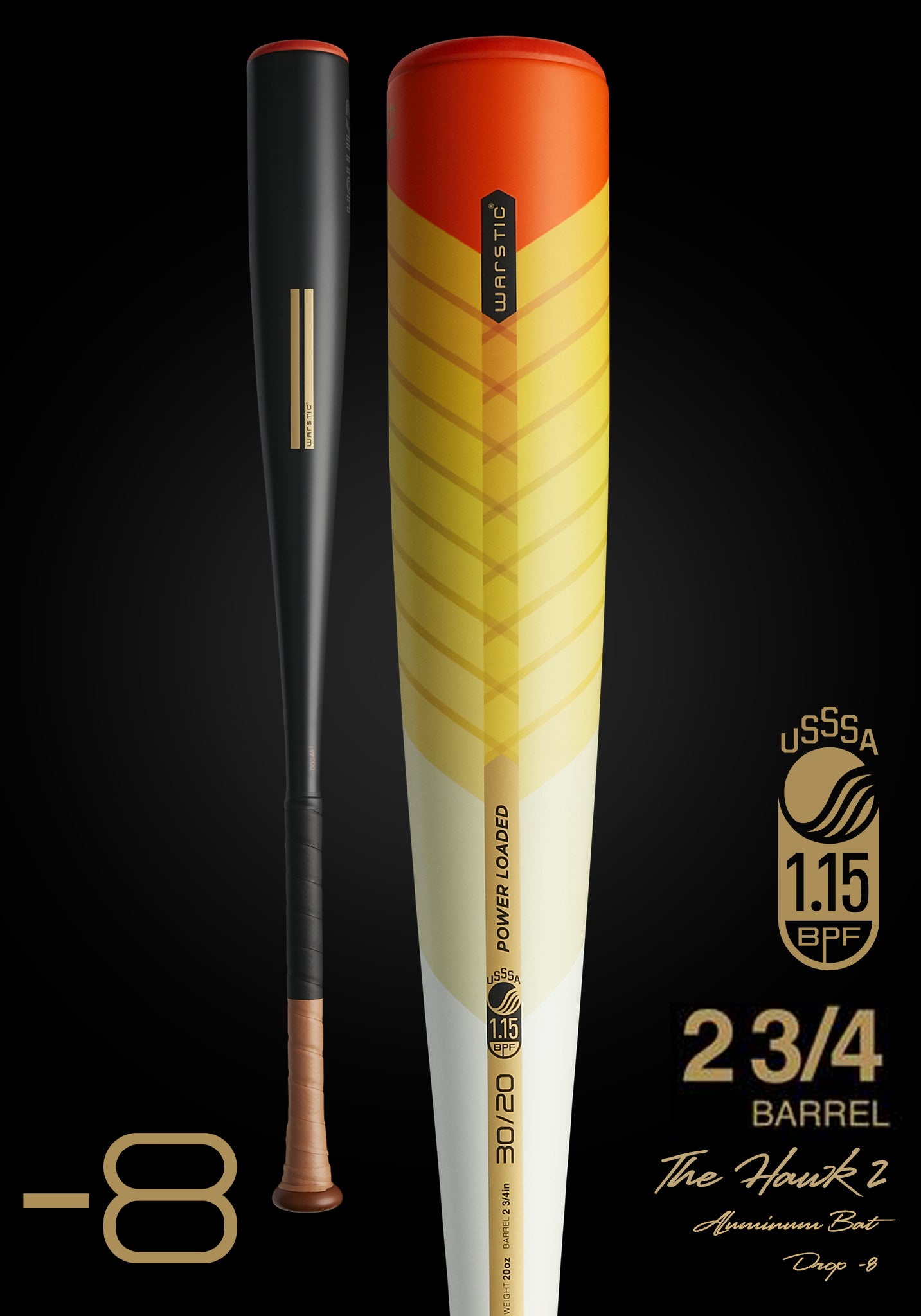 THE HAWK2 LTD. EDITION FIRE TAIL USSSA METAL BASEBALL BAT, [prouduct_type], [Warstic]