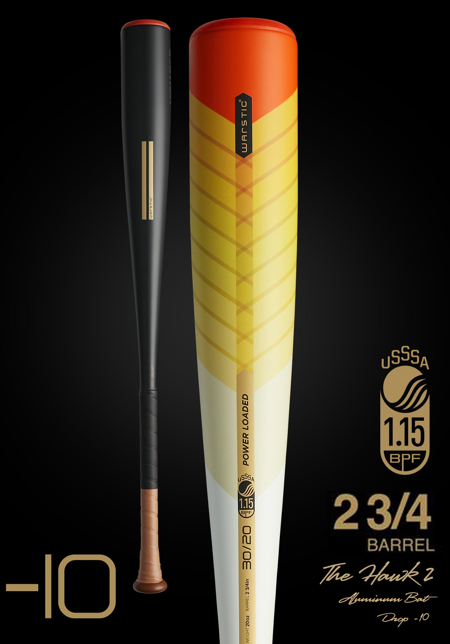 THE HAWK2 LTD. EDITION FIRE TAIL USSSA METAL BASEBALL BAT, [prouduct_type], [Warstic]